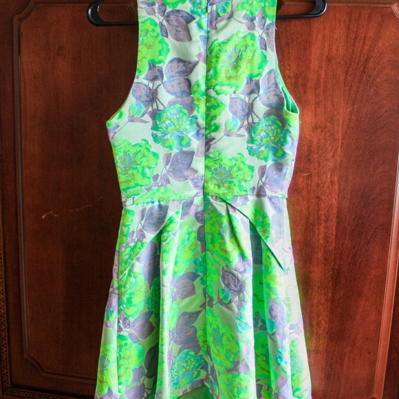 NWOT TopShop Pastel Floral Dress, Green Dress, A-line Dress, Spring Dress - Picture 4 of 5